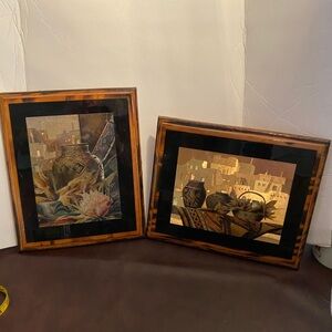 Vintage southwestern foil art pair